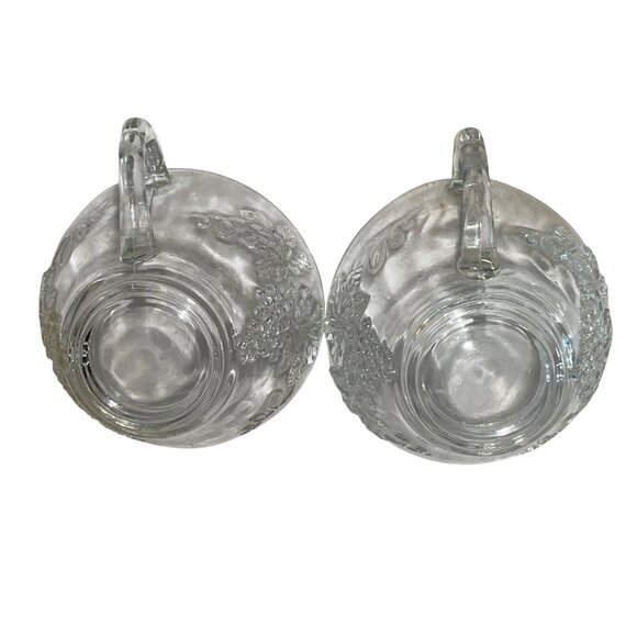 Vintage Punchbowl Glasses Used Matching Set of 2 Grapevines - Picture 3 of 16